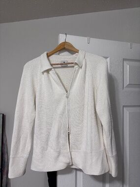 Anne Klein double zip knit sweater